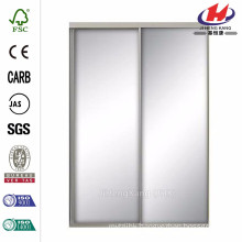 72 in. x 81 in. Silhouette Mystique Glass Satin Clear Finish Aluminum Interior Sliding Door
